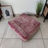 Purple vintage Berber pouf