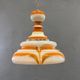 Italian art glass pendant lamp orange & white hand-blown chandelier, 1970s
