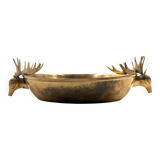 Mid-century Modern brass deers centerpiece / bowl, France 1970s