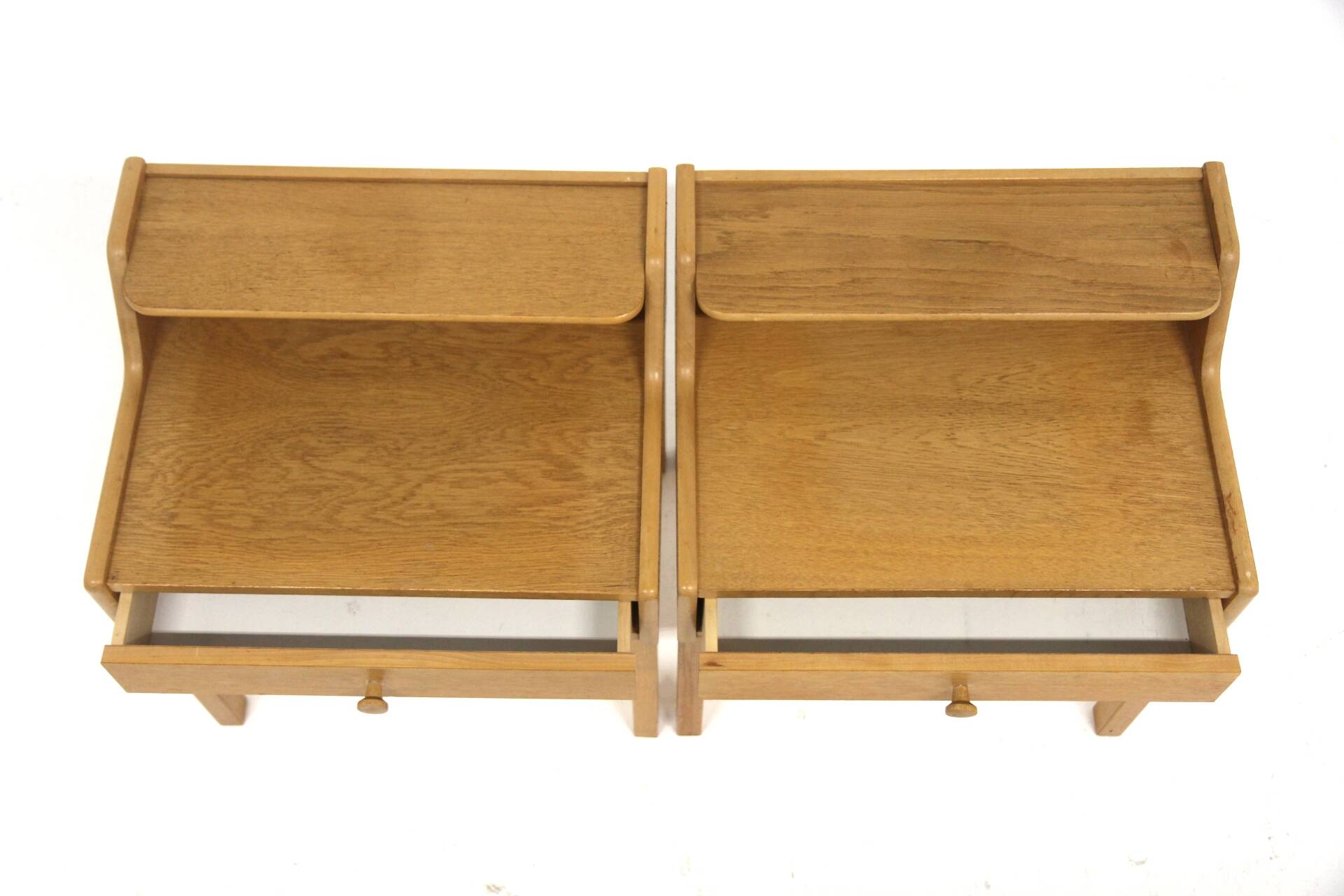 Set of 2 Scandinavian teak bedside tables, Sweden, 1960.