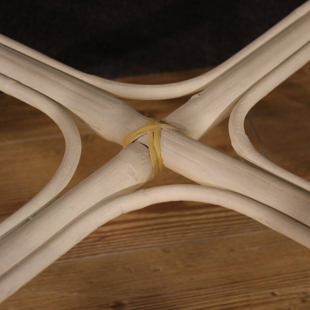 Table basse de jardin en osier, années 80