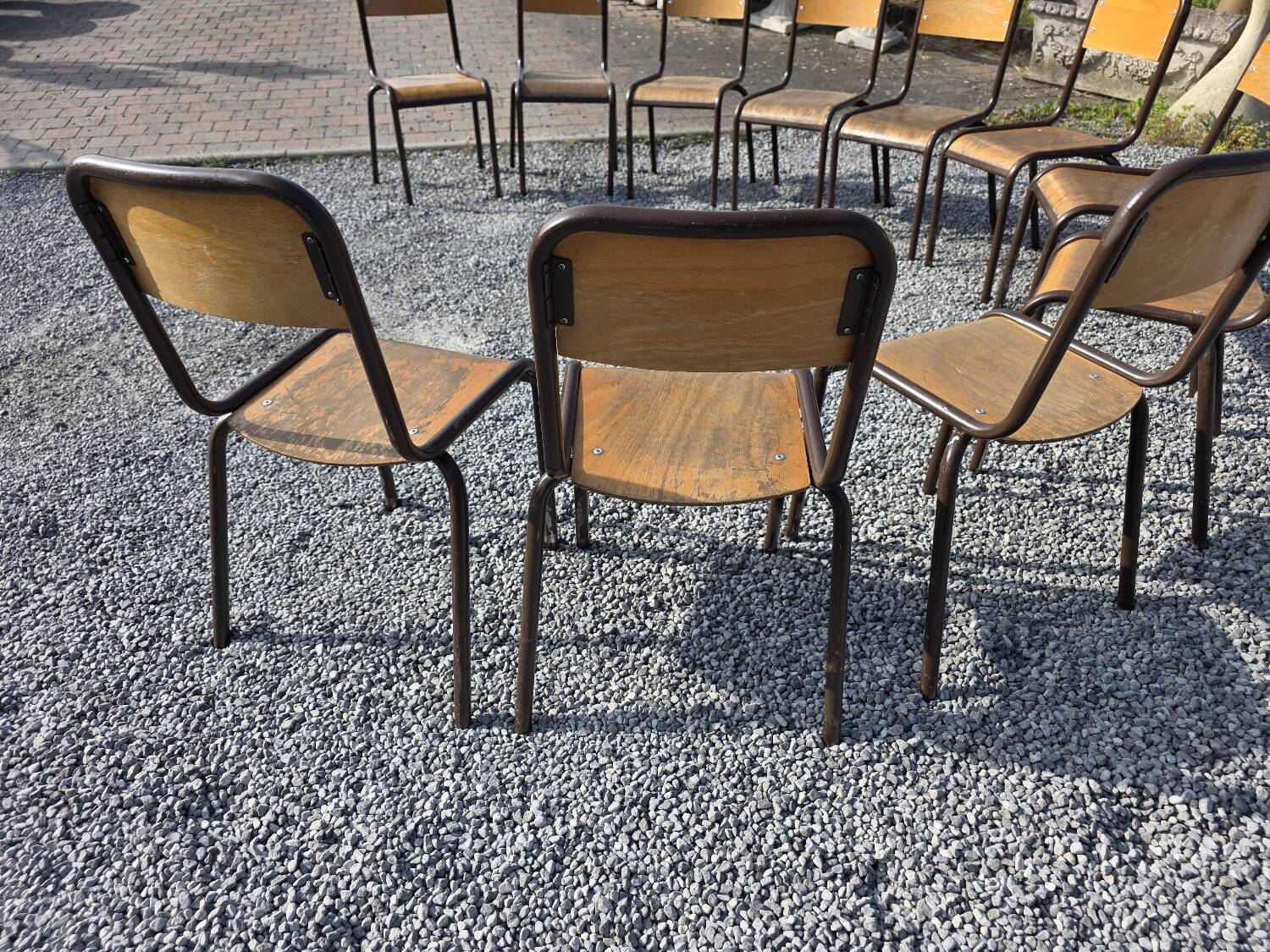 11 school chairs from the 70s