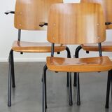 Set of 8 Vintage Dining Chairs with Armrests