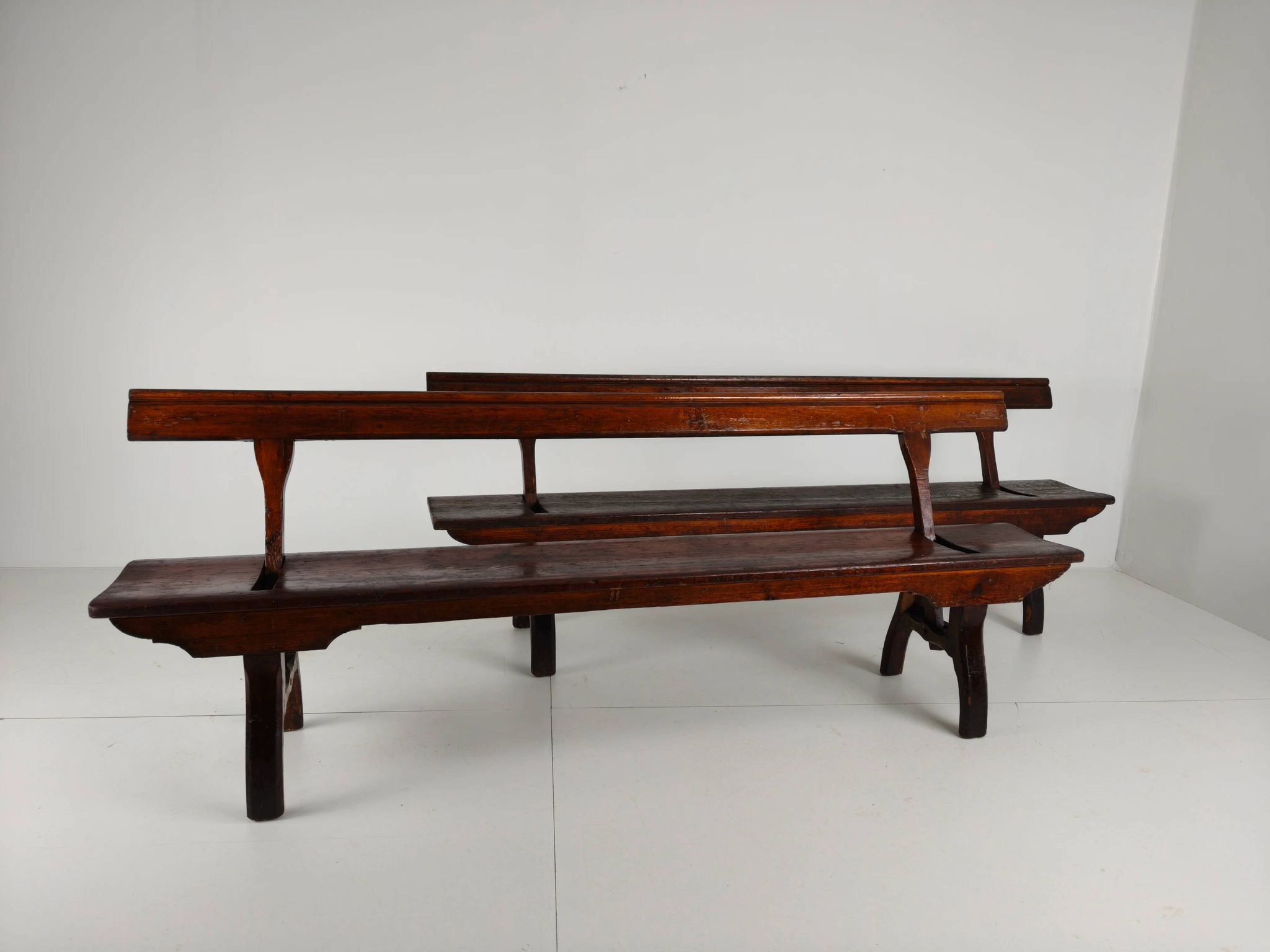 Banc de chemin de fer victorien en pin pitchpin – Halstead’s Makers, Todmorden