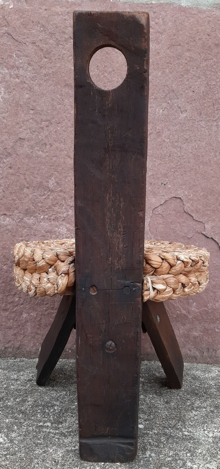 Handmade wickerwork chair from the 60s and 70s