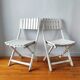 Pair of vintage 1960/70 folding wooden chairs