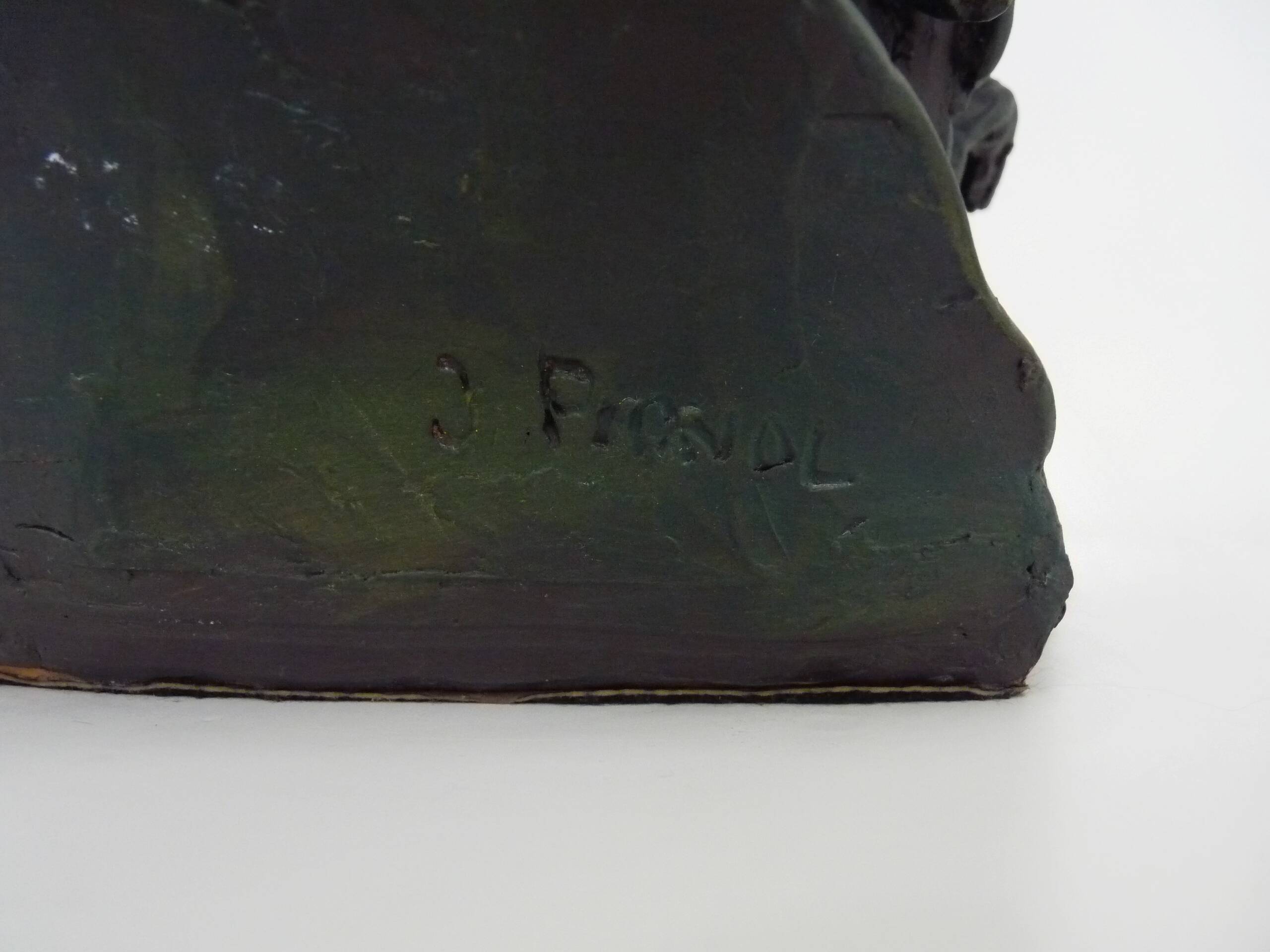 Bust of Marcel Pagnol in patinated terracotta by J.Pignol