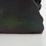 Bust of Marcel Pagnol in patinated terracotta by J.Pignol