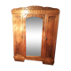Art deco oak cabinet, 3 doors with beveled mirror