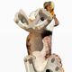 Grand Basset Hound in majolica ceramic. Italy, 1970s.
