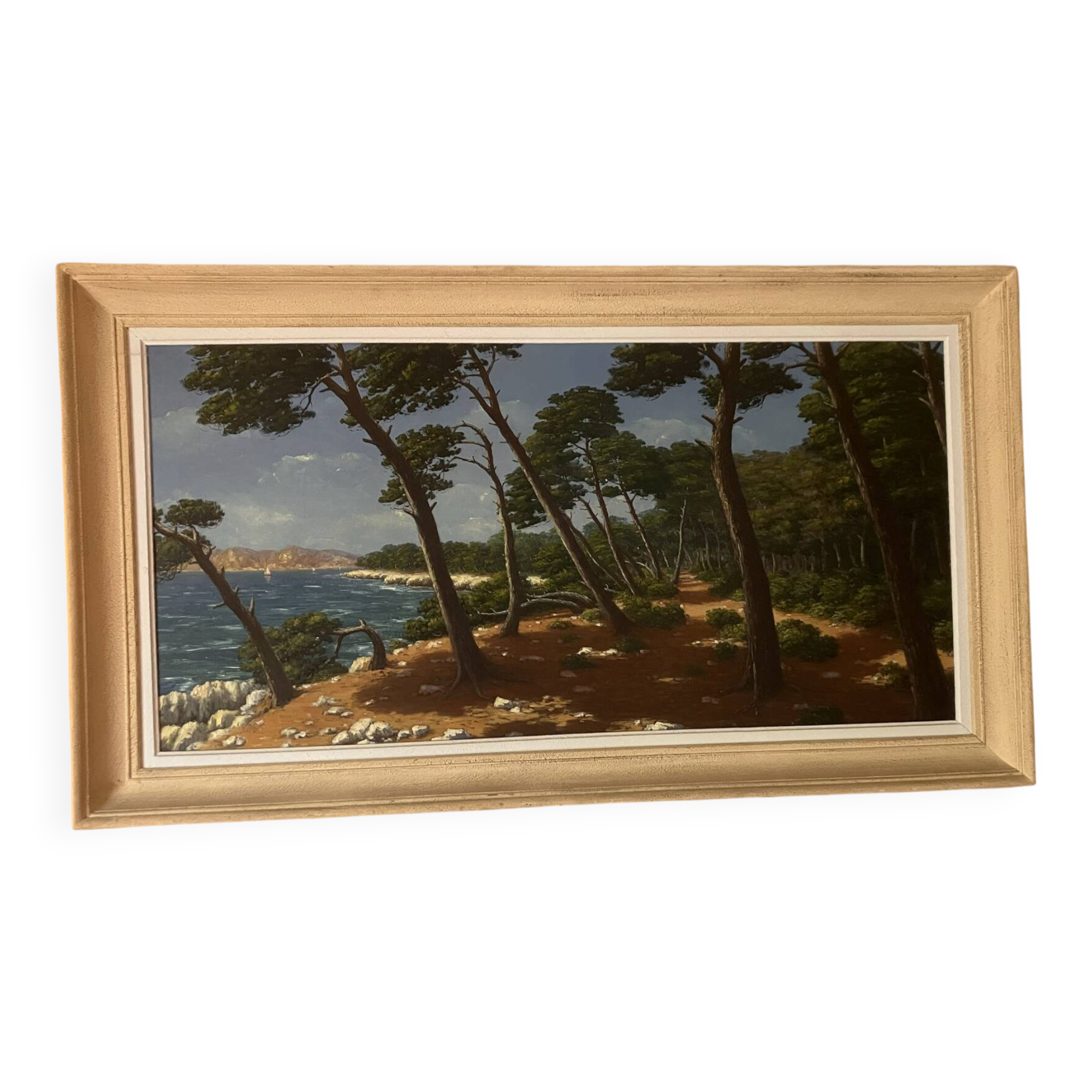 painting signed René Dulieu - shore of Var