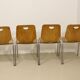 Set of 4 stackable chairs in plywood