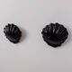 Pair of vintage wall lights in black porcelain, France 1970.