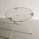 Vintage French Mid Century Round Console Table in White Metal, 1950s