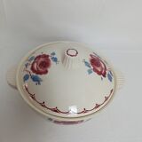 Badonviller soup tureen a la rose in semi-porcelain