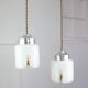 Lampes à Suspension Mid-Century en Chrome et Verre, Italie, Set de 2