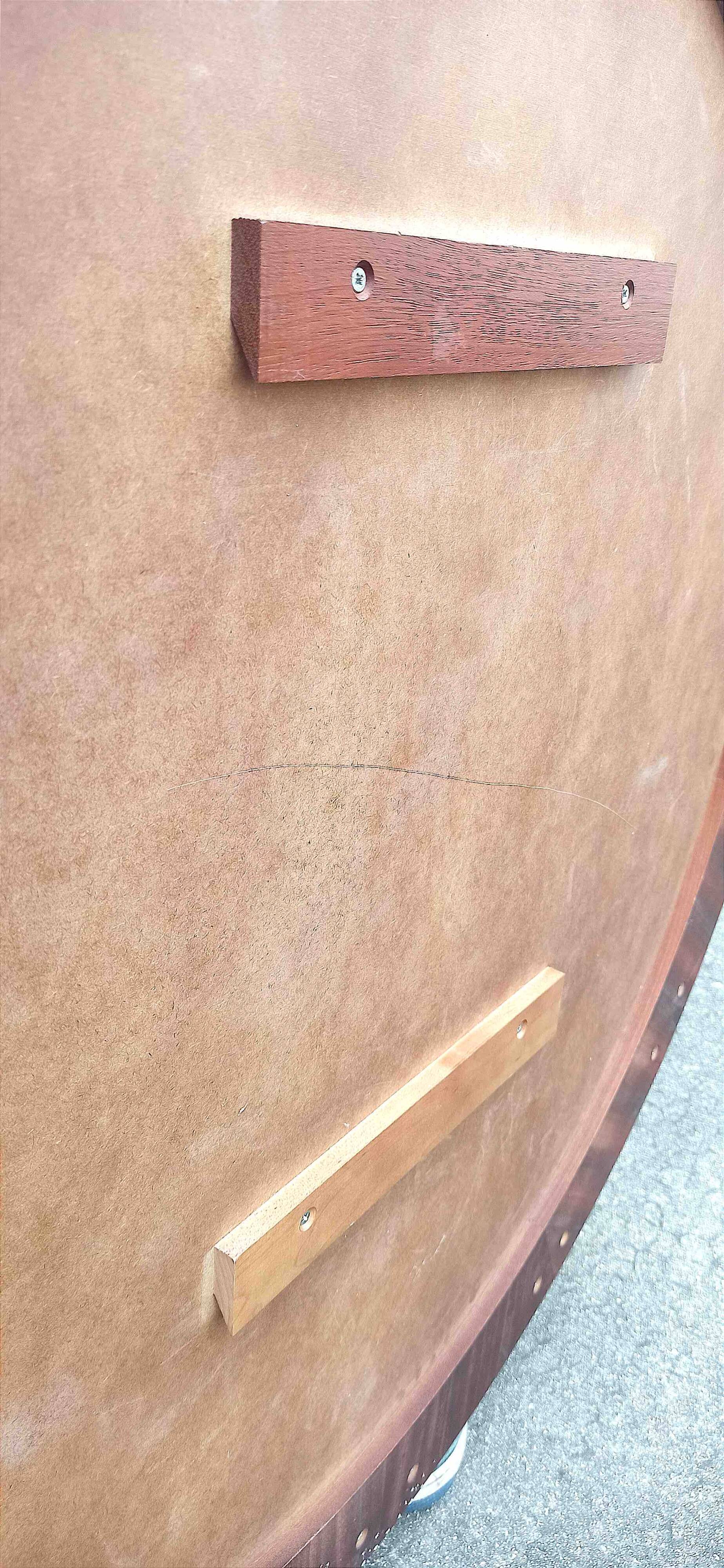 Large round mirror mahogany end 60 diameter 106.7 cm