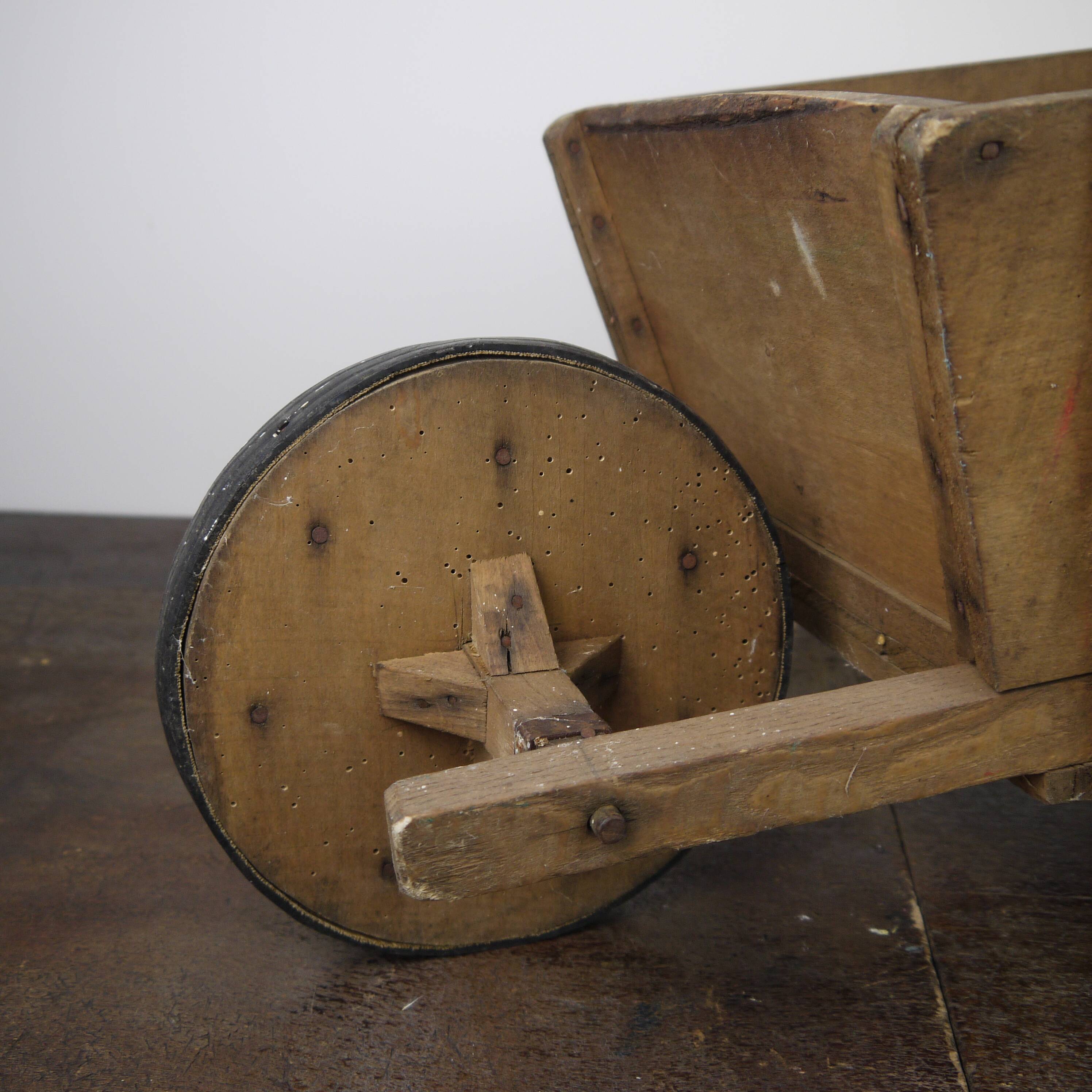 Children's wooden wheelbarrow