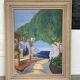 Oil on panel Sanary beach 1950