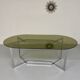 Vintage chrome and smoked glass table, 70s design, Paul Legeard DOM