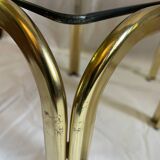 Brass and smoked glass nesting tables