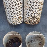 White metal double umbrella holder, Mathieu Mategot - 50s