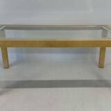 Italian Table Parchment and Glass, Attr. Aldo Tura, 1970s