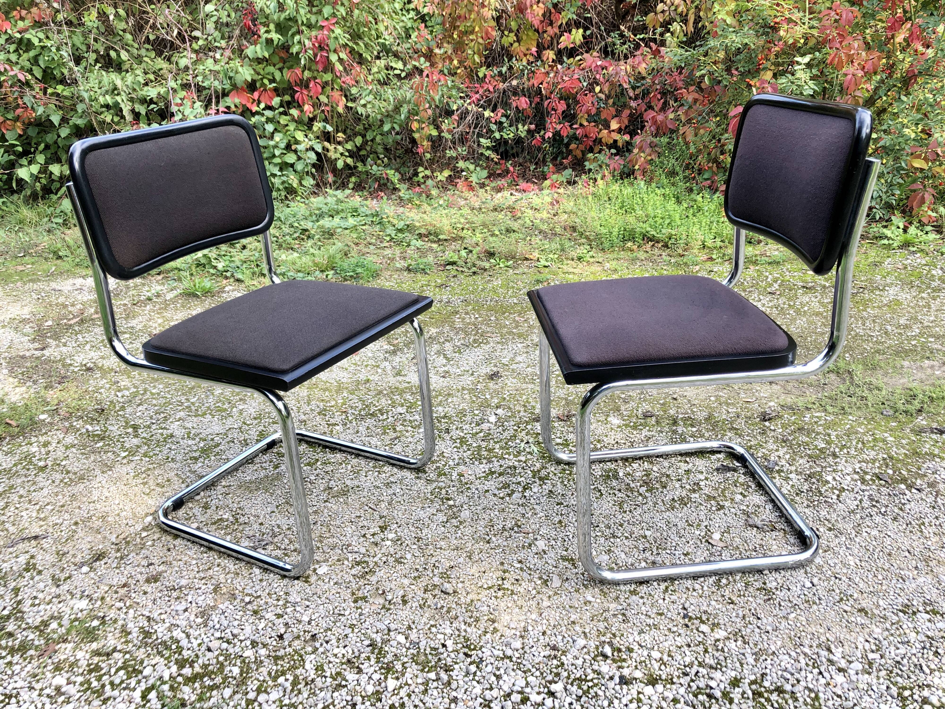 Pair of chairs Cesca B32 Marcel Breuer Italian reissues 90