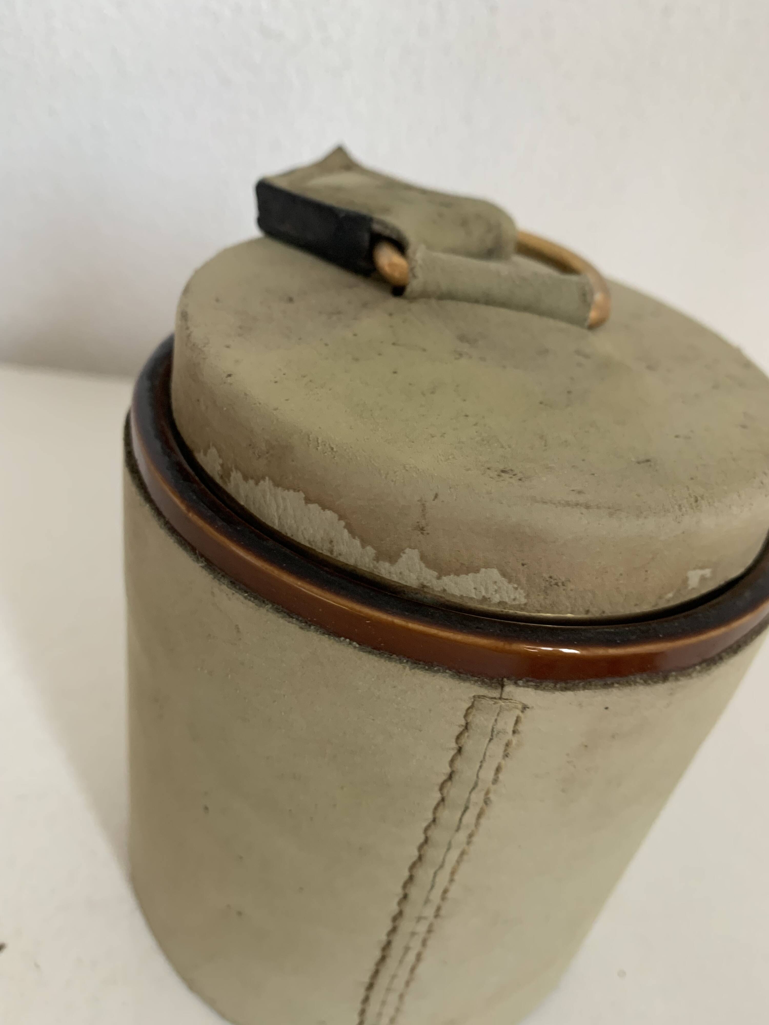 Vintage 1960 Longchamp Suede Horse Sand Cigarette Holder - 11 x 10 cm