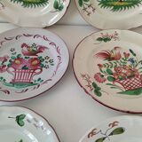 Set of 6 plates with birds and roosters.