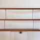 Three-tier bookshelf in teak veneer and metal, France 60s
