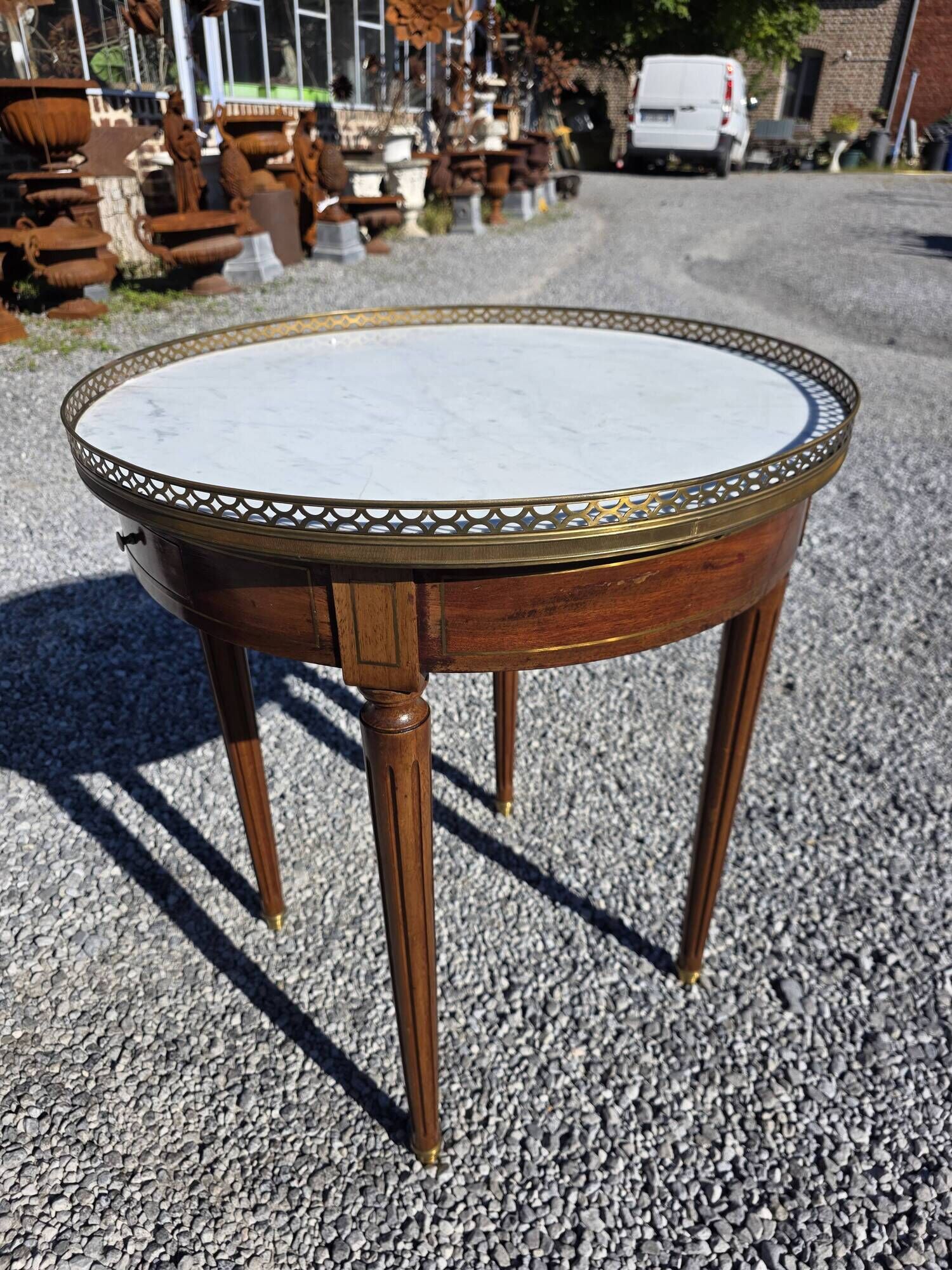 Louis XVI style bouillotte table in mahogany
