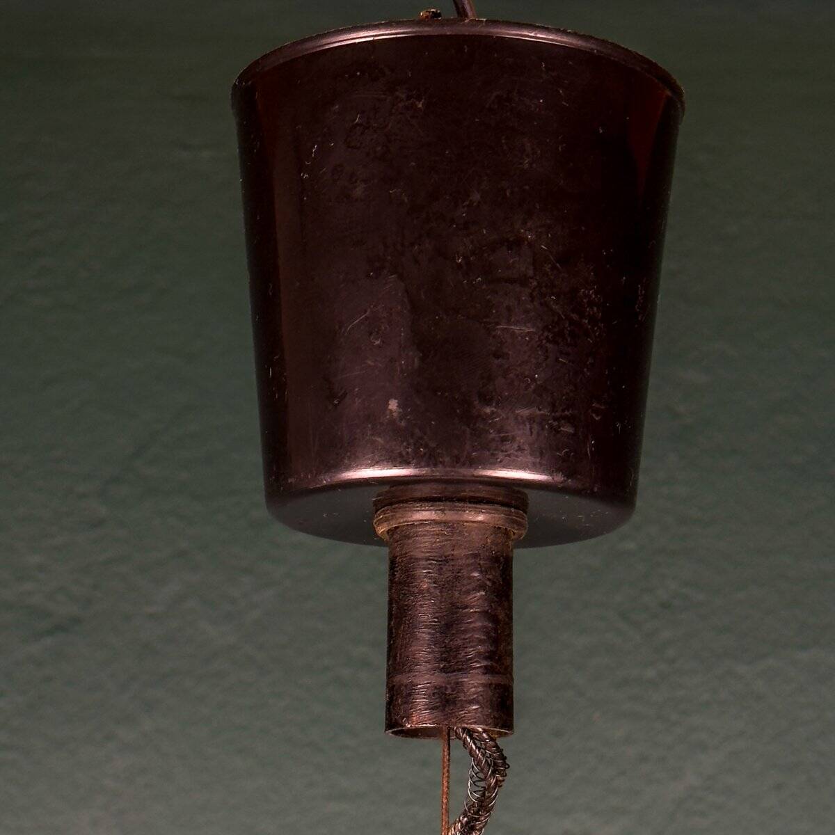 Vintage swirling glass pendant lamp from Murano, Italy, 1970s.