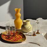 Small light yellow ball vase