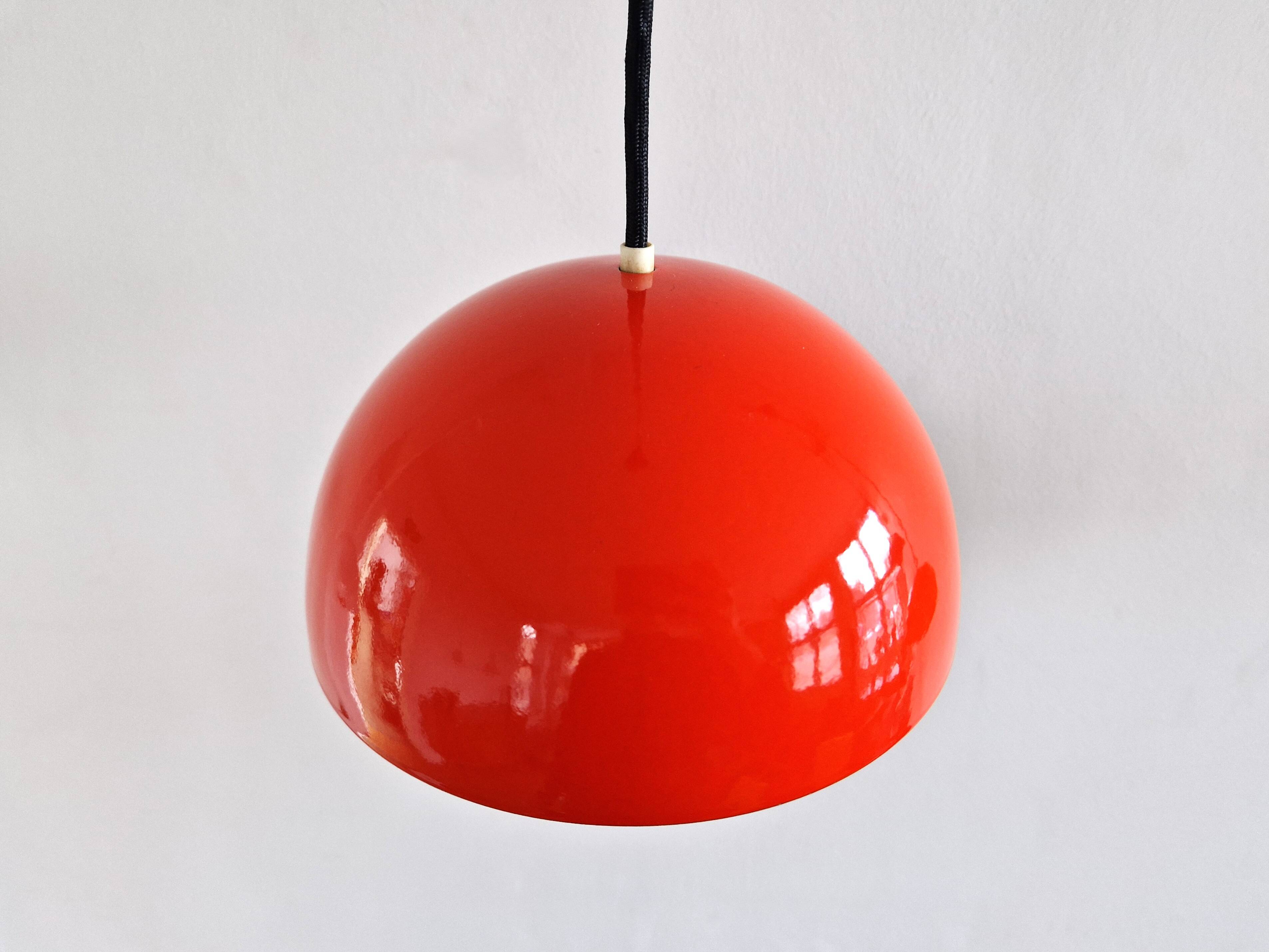 Dark orange Flowerpot pendant lamp by Verner Panton for Louis Poulsen