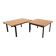 Suite of two vintage modernist Isa coffee tables in teak and black metal from the 60s