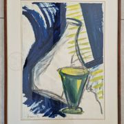 Bernd Zimmer (Born 1948) Gouache on paper - Abstract still life