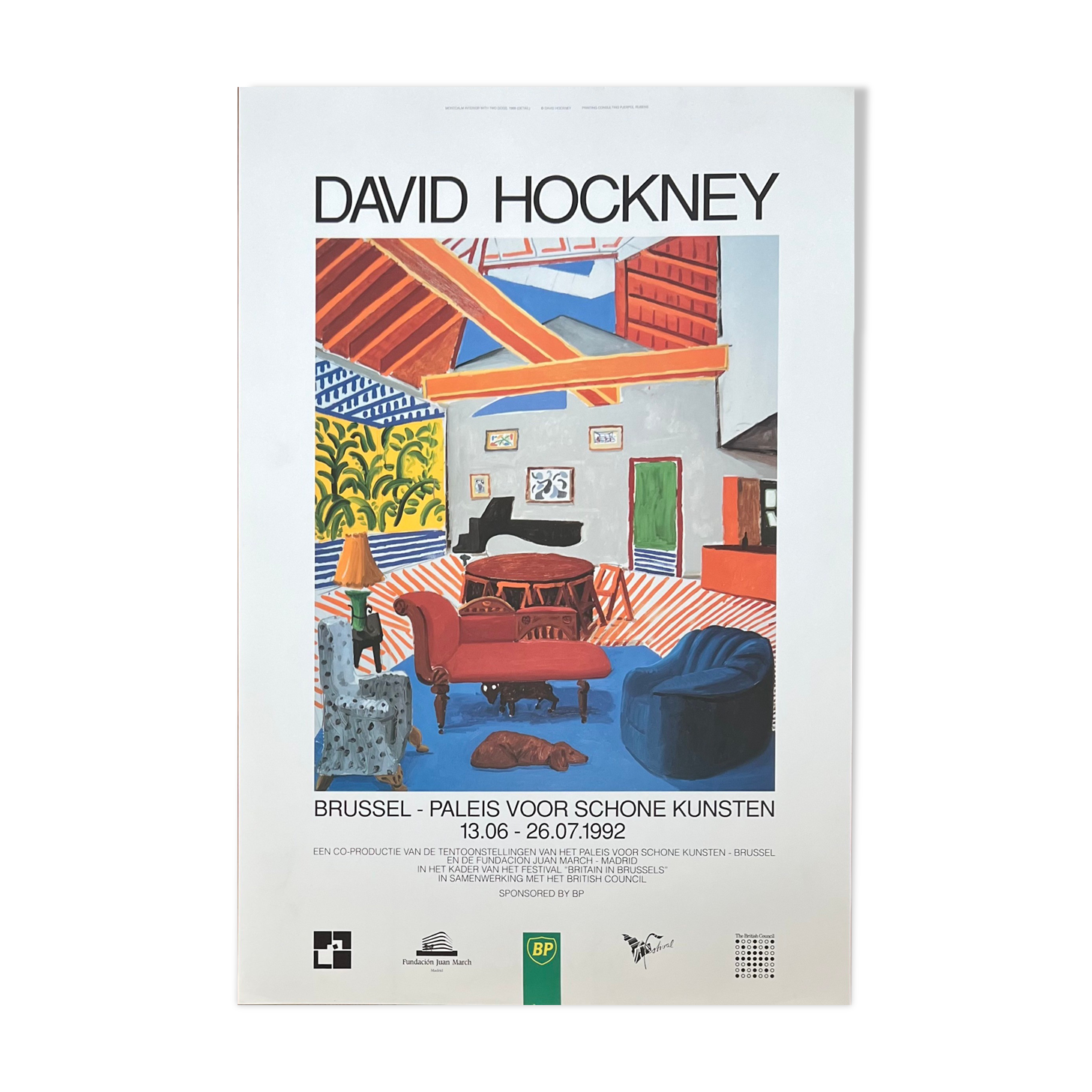 David HOCKNEY (1937) Original Vintage Poster Palais des Beaux Arts, Brussels, 1992