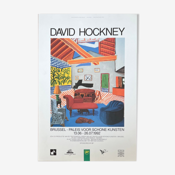 David HOCKNEY (1937) Original Vintage Poster Palais des Beaux Arts, Brussels, 1992