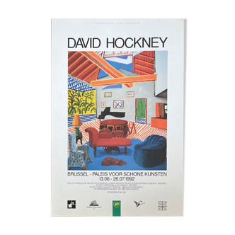 David HOCKNEY (1937) Original Vintage Poster Palais des Beaux Arts, Brussels, 1992