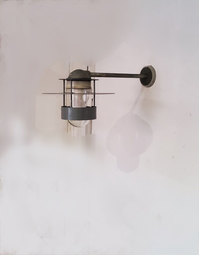 Metal and glass wall lamp by Jens Møller-Jensen for Louis Poulsen