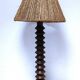 XL turned wooden lamp base H.47 cm 1950s design