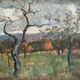 Tableau « Paysage arboré » , Huile sur panneau