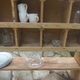 Vintage pitch pine craft furniture, 20 lockers, 2 mobile shelves