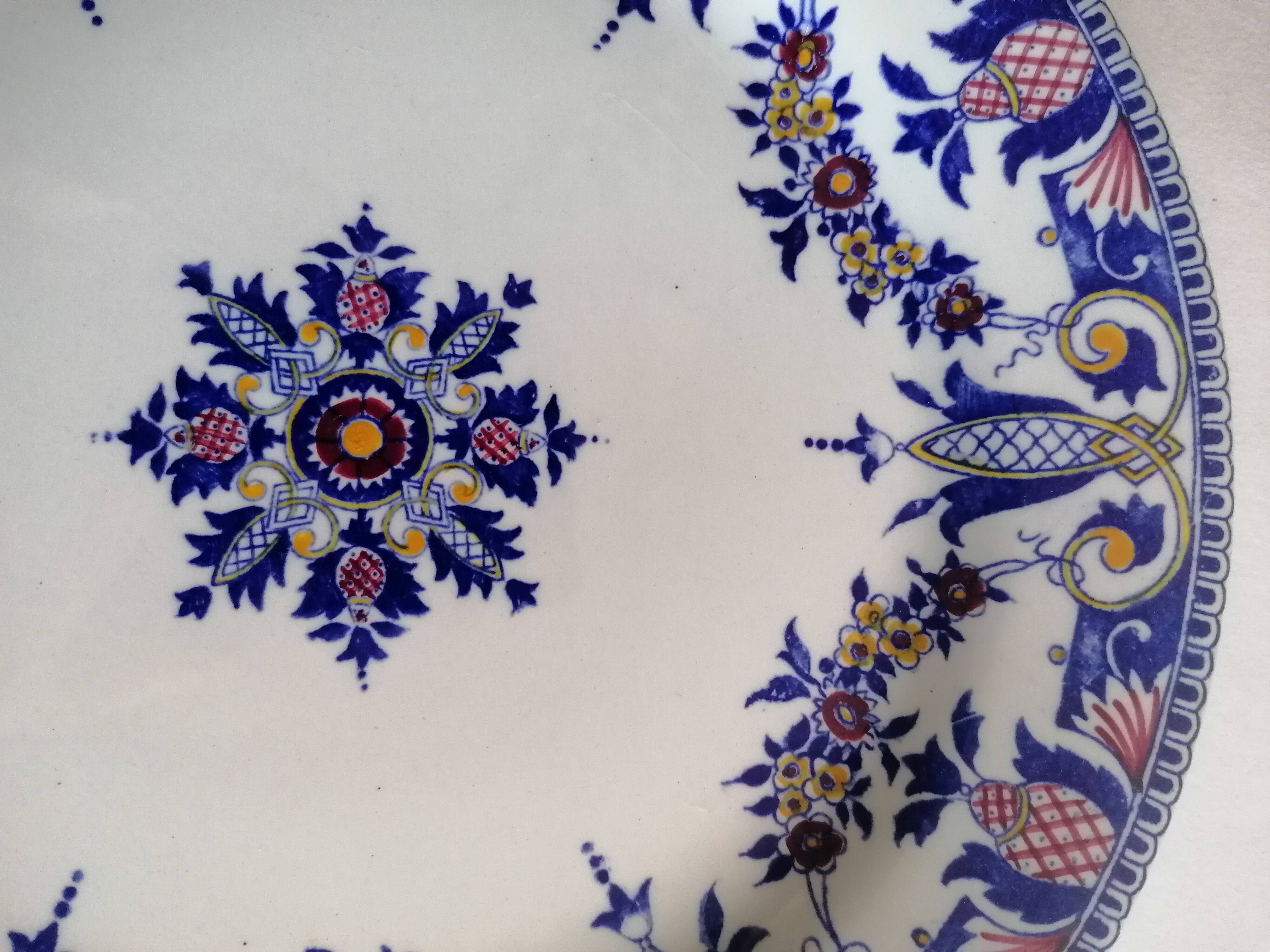 Assiette faïence Gien décor Rouen