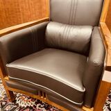 Classic Art Deco Armchair Black High