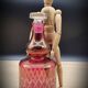 Red chiseled decanter