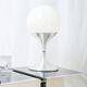 Lampe à poser XXL, Space age en aluminium brossé et opaline, 1970