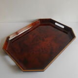 Octagonal tray with vintage faux scale effect