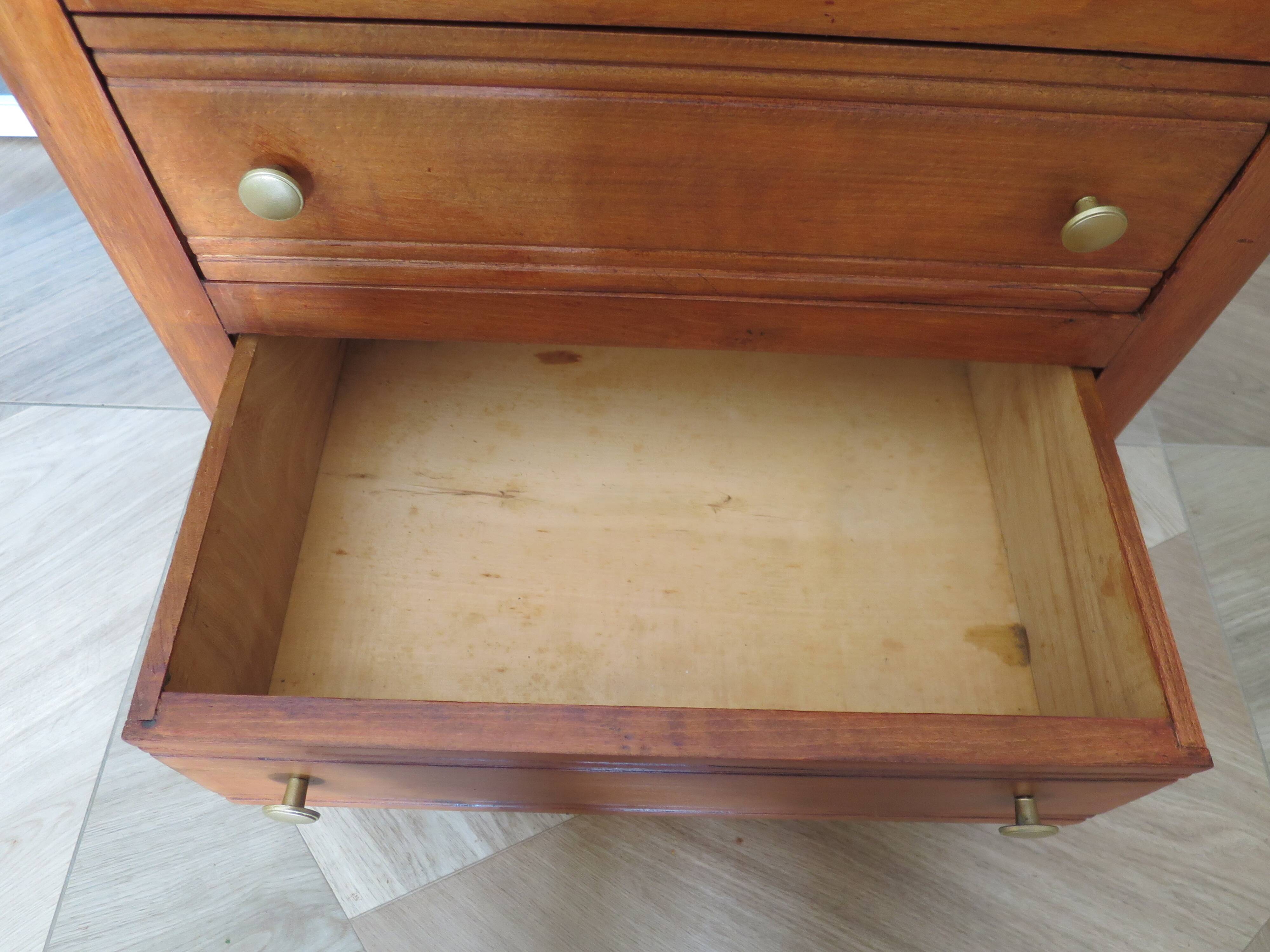 Art Deco chest of drawers in dark wood with 3 drawers, 1950s